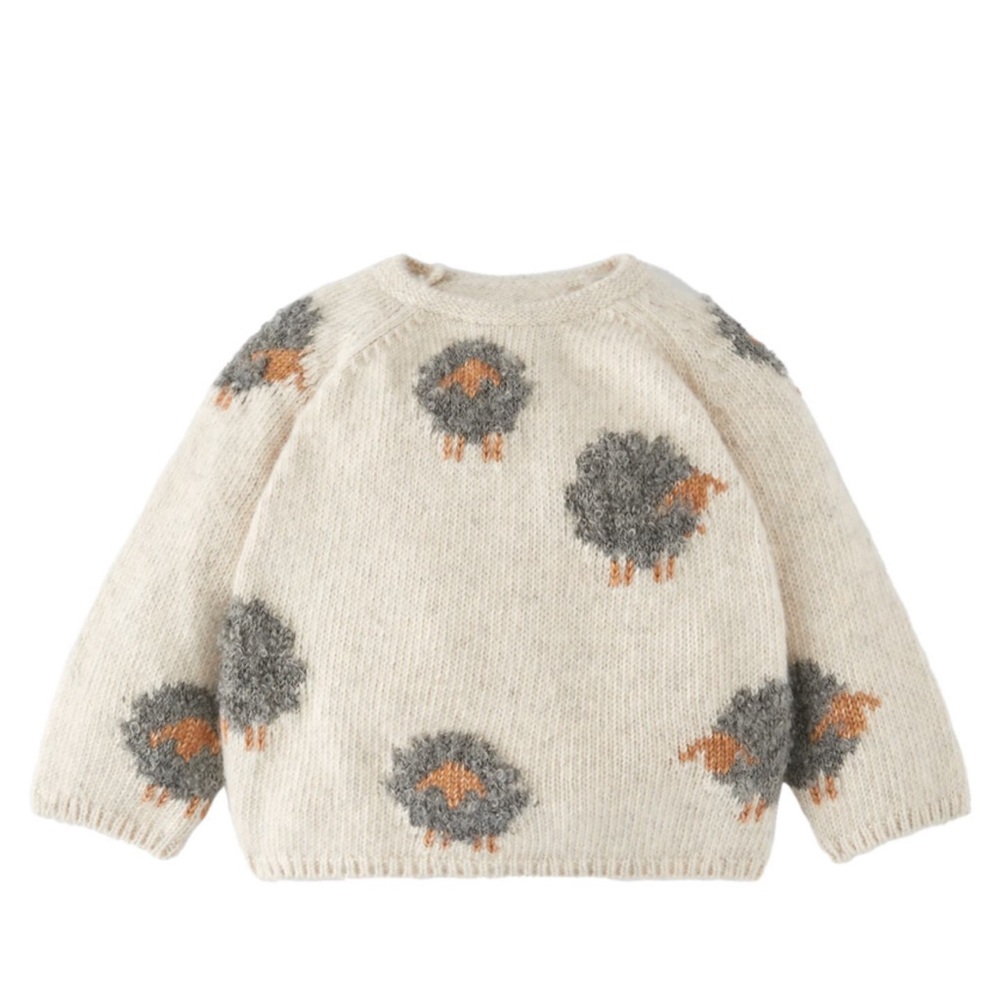 Sheep knit sweater and ribbed legging outfit